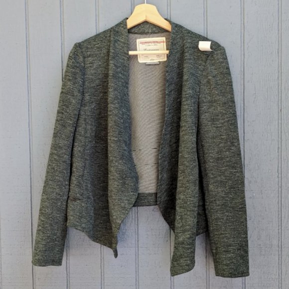 Anthropologie Cartonnier Moss Green Draped Peplum Jacket Medium - Picture 2 of 4